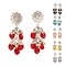 Indian Jhumka Earrings for Women - Large Floral Kundan Faux Pearls Drop Chanbali Earrings Indian Jhumki Ethnic Beaded Bollywood Style Dangle Earrings Jewelry for Bride Birthday Gift for Her